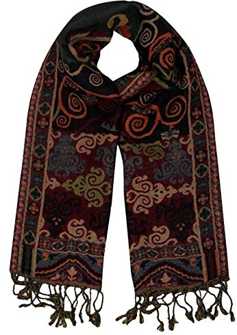 Lorenzo Cana Damenschal Schaltuch Wollschal Schal jacquard gewebt 100% Wolle vom Merino Lamm Naturfasern 78586
