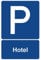 Parkplatzschild Hotel Parken Schild Blau 30 x 20 x 0,3 cm Kunststoff Parkplatzmakierung Parken Parkplatzschilder Parkplatz Hinweisschild, Verbotsschild, Parkplatz Freihalten