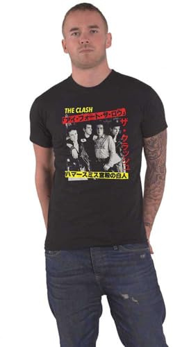 The Clash Official Black T Shirt Punk Japanese Poster 'Kanji' M
