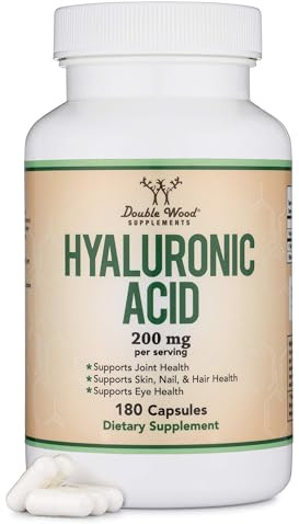 Double Wood Supplements Hyaluronic Acid, 180 Capsules (100 mg per Capsule)