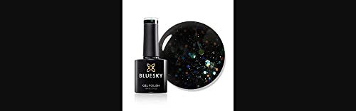 Bluesky Gel Polish, Black With Rainbow, LT123, Gel auflösbarer Nagellack, Schwarz, Mehrfarbig Glitzer, 10 ml