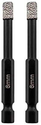SHDIATOOL Diamond Drill Bits 2PK 6mm Hex Shank Quick Change for Porcelain Tile Ceramic Marble