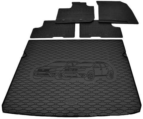 Mattenprofis Gummimatten + Gummi Kofferraumwanne Set kompatibel mit Dacia Duster II 4WD 4x4 ab Bj.2018- GKK