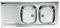 Yellowshop - Lavello appoggio inox piano sx 2 vasche dx cm 120x50 con sifone e piletta Mondial