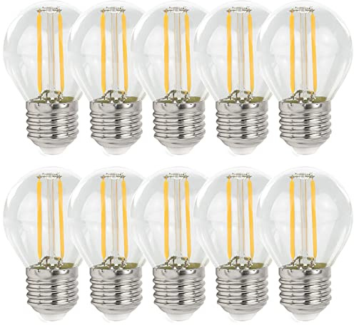 NCC-Licht 10x LED Lampe G45 Tropfen E27 1W 100lm Warmweiß 2700K