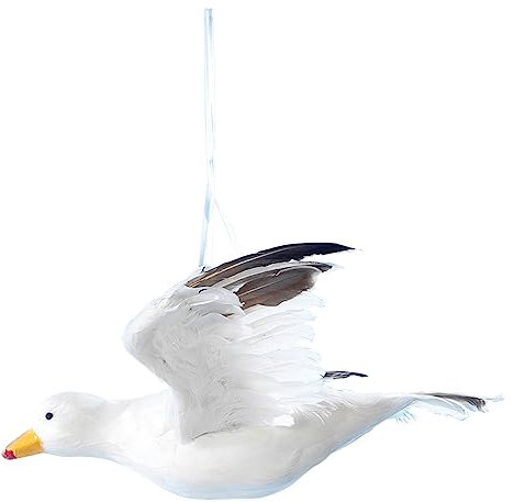 Deko-Möwe Dekovogel Maritimedeko weiß 43 cm fliegend, mit echten Federn und Befestigung