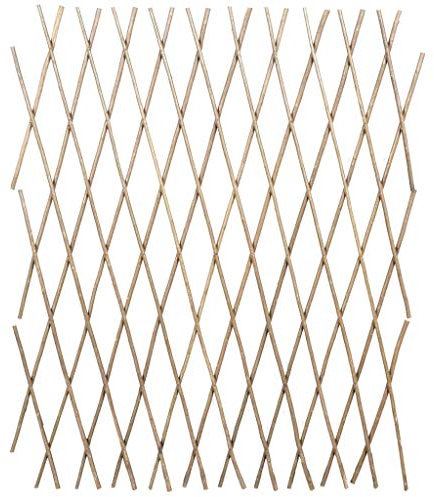 5 Stück Natur Rankgitter Holz Zaun als Rankhilfe Pflanzengitter Sichtschutz variabel Weidenzaun für Kletterpflanzen, Rosen, Efeu und Clematis, 180x90 cm