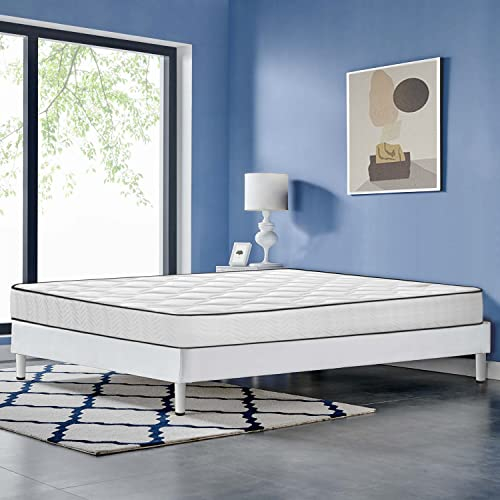 IZTOSS Lit 140x190 avec Sommier et Matelas - Matelas 140x190x17 Mémoire de Forme - Sommier Tapissier 140x190 Blanc L-CD-7