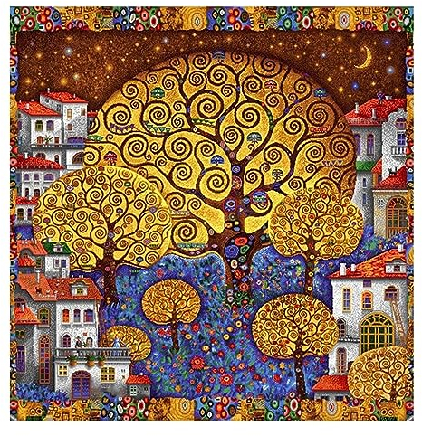 5D Diamond Painting Set Gustav Klimt Baum des Lebens,Diamant Painting Bilder DIY Malen nach Zahlen Erwachsene Stickerei Kreuzstich Voll Strass Kristall Diamant Kunst Handwerk Home Wand-Decor 40x40cm
