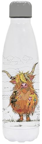 Lesser & Pavey 500ml Stainless Steel Water Bottle | Eco Friendly Stainless Steel Bottle with Lid & Carry Handle | Hamish Highland Cow Stainless Steel Bottles for Office, Sports or On The Go - Bug Art