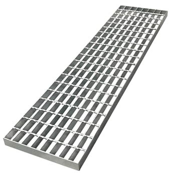 Natotela Grille de drainage en acier galvanisé - 100 x 25 cm - Classe B125 - Robuste - Pour garage, usine, parking, sol en béton