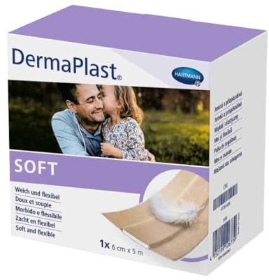 Hartmann DermaPlast® Soft Wundpflaster, 8cm x 5m - 1 Rolle | Packung (1 Stück)