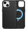 SHIELDON Case for iPhone 15 6.1, Genuine Leather Magnetic Case [Slim Fit][Anti-Scratch][Non-Slip][Wireless Charging] Shockproof Protective Cover with [Metal Buttons] Compatible with iPhone 15 - Black