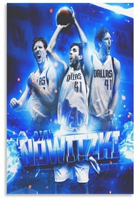NikZ Dirk Nowitzki Basketball-Stern-Kunst-Poster, Kunst, Leinwand, Gemälde, Dekor, Wanddruck, Foto, Geschenke, Zuhause, moderne Dekoration, 30 x 45 cm