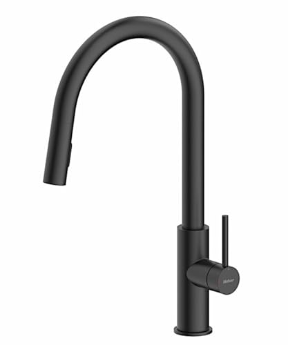 NABER Armatur NAMOR 6 in SCHWARZ MATT mit schwenkbarem Brauseauslauf/Küchenarmatur/Einhebelmischer