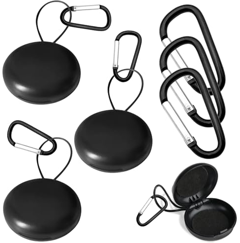 3 Stück Aufbewahrungsbox Etui für Ohrstöpsel, Ohrstöpsel Etui mit D-Förmige Karabinerhaken, Mini Aufbewahrungskoffer für Reisen Outdoor Aktivitäten(Schwarz)