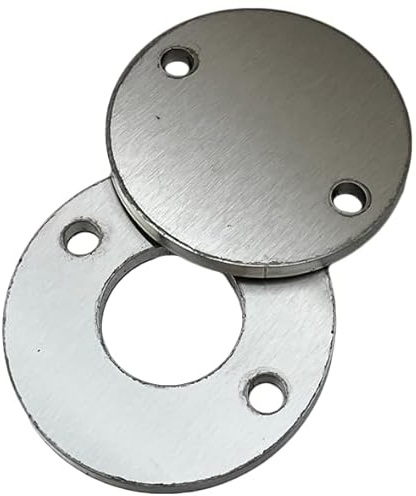 Ronden gelocht, Größe Ø 70 x 5 mm Edelstahl V2A Runde Edelstahlplatte Endkappe Deckel Flansch Edelstahlkappe Ankerplatte Rohrabschluss Platte Blech Rund Rohrverschluss Geländer VA A2 AISI304 AISI 304