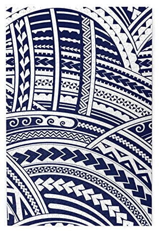 Blaues polynesisches Maori-Stammes-Muster, buntes Holzpuzzle – herausforderndes Bilder-Puzzle-Spiel für Erwachsene und Puzzle-Enthusiasten – 1000-teiliges interaktives Puzzle
