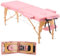 YOUNIKE Massageliege Klappbar 2 Zonen Massagetisch Spa Liege 60cm Breit Tragbare Massagebank Höhenverstellbarer Kosmetikliege mit mit Kopfstütze Armlehnen & Tasche Tattooliege Rosa