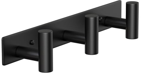 VINHOLD Wandgarderobe, 3 Haken, robuste Edelstahl-Wandhaken für Handtuch, Mantel, Tasche, Hutablage, Kleiderbügel, Kleiderhaken, Handtuchhalter für Badezimmer, Eingangsbereich, Küche, Hotel, Büro