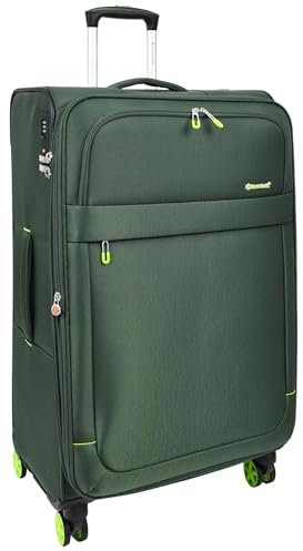 House Of Leather Hamilton Reisekoffer, leicht, erweiterbar, 8 Räder, TSA-Schloss, Reisekoffer, grün, L, Gepäck