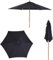 Garden Mile Wooden Black Garden Parasol Outdoor Umbrella Sun Shade for UV Protection Durable Quality Waterproof Outdoor Patio Furniture 2.4m Parasols Heavy Duty Weatherproof - Base Sold Separately