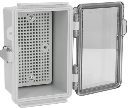 Boîte de Jonction électrique étanche IP67, Boîtier en Plastique ABS avec Plaque de Montage, Couvercle de Charnière pour Divers Projets Extérieurs