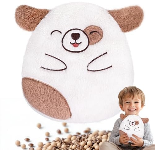 Comfheat Cute Dog Microwave Heating Pad for Pain Relief, Unscented Microwavable Heating Pads Stuffed Animal for Cramps, Neck Shoulder, Muscles, Natural Heat Pack Moist Heat with Washable Cover
