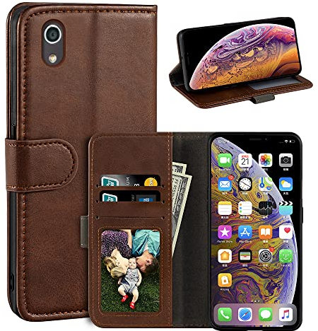 Funda compatible con Kyocera Android One S4, funda magnética de piel sintética estilo cartera para teléfono de negocios, funda de moda con ranura para tarjetas y soporte para Kyocera Digno J 4G de 5