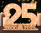 Giftota 2025 Livre d'or en Bois pour Femmes et Hommes - Numéro 25 Cadeau en Argent - Cadeau de 25e Anniversaire avec LED Lumières - 25e Décorations en Bois - Panneau de Bois - Cadeau Personnalisable