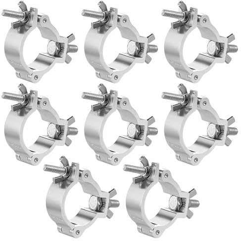 8 Stück Traversen Klammern, 28-35 Mm Bühnenbeleuchtungsklemme, Trussaufnehmer, Traverse Klemmen 80 Kg Ladekapazität Für Bühnenlichter Bewegliche Und Scheinwerfer, Silber