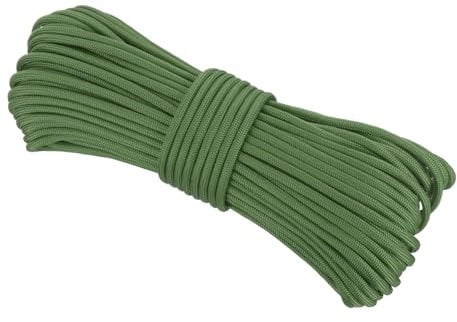 Rebower 550 Cuerda Cuerda de Paracaídas 31m, 4mm Cuerda Delgada De Nylon Cuerda de Paracaídas con Núcleo De 7 Hebras [para Equipo De Camping Y Aire Libre De Tienda] - Verde Militar