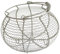 KESOTO Cesta de Alambre para Huevos, Contenedor, Soporte para Huevos, Cesta Recogedora de Huevos para Comida, Pan, Aperitivos, Huevos, Blanco, Individual