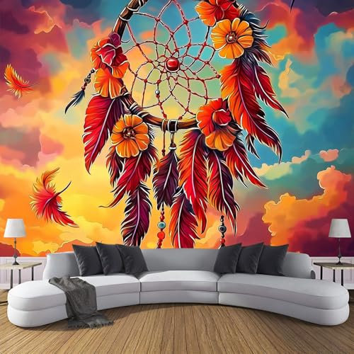 Fototapete 450X315Cm (B×H), Tapete Abstrakt 3D Effekt, Himmel Traumfänger Wandbild Wandtapete Hauptdekorationen Für Wohnzimmer Schlafzimmer, Uv-Beständig Seidenstoff Tapete