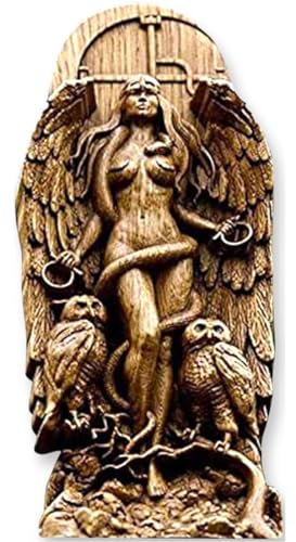 YRDGRG Göttin-Statue, Lilith-Statue, dekorative Göttin-Statuen, Gaia/Hekate/Lilith, Göttin, Naturharzfigur für Zuhause, Garten, Kunstdekoration, Landschaftsornamente, Göttin-Skulpturen (Buche)