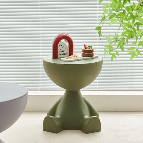 Schlafzimmer Seitentische, Wohnzimmersofa Dekorativen Beistelltisch, Kreativer Seitentisch, Sofa -Kreis Couchtisch, beweglicher Beistelltisch für Sofas, Wohnzimmer, Nachteile, Balkon klein (Grün)