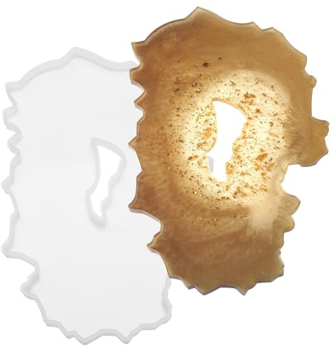 Luxeu Grand Moule Resine Epoxy, Moule Silicone Resine Epoxy Plateau, Réutilisable et Lavable, pour Assiettes à Fruits, Assiettes à Collation, Décoration Intérieure