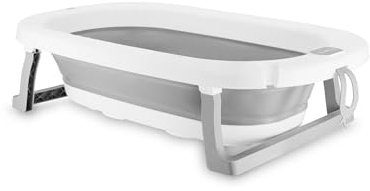 Momi Bañera NATA desde 0 meses, plegable, para bebés y niños de hasta 25 kg, con patas plegables, fijación a la alcachofa de ducha y tapón de drenaje