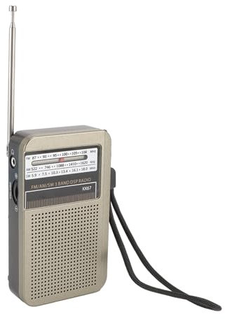 Miniature AM FM SW Radio avec Prise Casque et Antenne Télescopique, Récepteur Radio Portable à Batterie Rechargeable USB-C pour écoute d'urgence Extérieure Intérieure