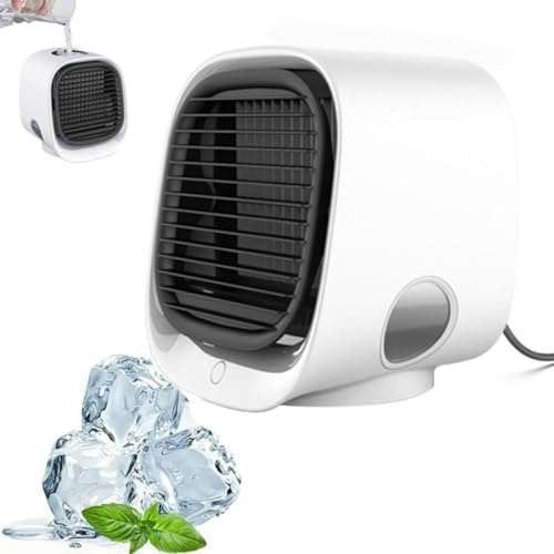 Ozzi Cool Artic Blast - 2025 Portable Air Conditioner, Mobile Klimaanlage Wassertank, Tragbare Klimaanlage mit 3 Geschwindigkeiten und LED-Licht, Mini Luftkühler für Hause, Büro, Schlafzimmer