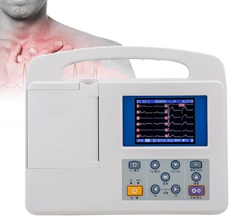 oiakus Monitor ECG Portatile, Monitoraggio della Salute del Cuore Home, Record ECG Touch Screen Digitale, 3 canali 12 Lead ECG ECG Electrocardiograph PC Software ECG Wave Form modalità