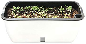 Pots De Fleurs en Résine, Pot De Fleurs D'Extérieur, Jardin, Cour, Maison, Décoration De Plantes Vertes, Grand Pot De Fleurs Rectangulaire, Longueur 18,30 Pouce