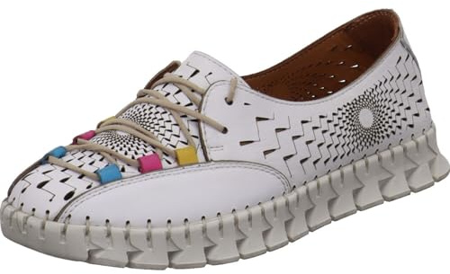 Gemini 336563 02 001 Damen Schnürschuh Leder Weiß Weiß