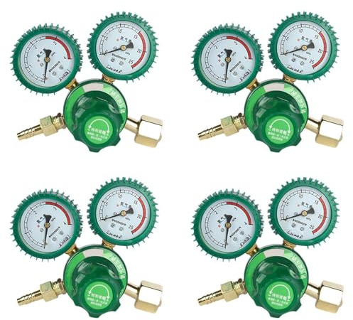 Mcnhbdgg 4X Oxygen Gas Bottle Regulators O2 Reducing Pressure Inhaler Acetylene Double Gauge Regulator Oxygen Tank Regulator