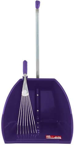 Red Gorilla Purple 80cm Big TIDEE with Short Metal Rake Horse Manure Shovel Scoop Multi Purpose Large Lightweight Dustpan for Paddock Stable Horsebox Equestrian or Garden Waste Leaf Rake