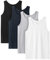 LAPASA Lot de 4 Débardeur de Sport Homme Haut Top T-Shirt Maillot sans Manches 100% Coton M35&M36 - 4 Couleurs (Coupe Droite, Non Côtelé en Coton) - Taille S