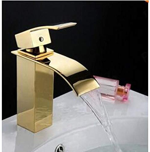 YHSGY Rubinetti da cucina Bronzo Antico/Oro/Nero Bagno Lavabo Rubinetto Del Bacino Cascata Rubinetto Miscelatore Lavabo Acqua Calda E Fredda Rubinetto Lavandino Rubinetto Di