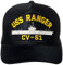 Artisan Owl USS Ranger CV-61 Supercarrier Emblem Patch Hat Navy Blue Baseball Cap