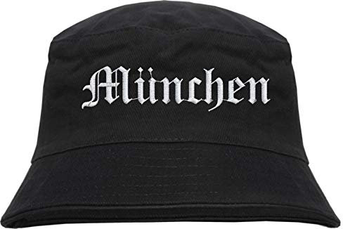 HB_Druck MÜNCHEN Fischerhut - Bucket Hat - Bestickt - Schwarz L/XL