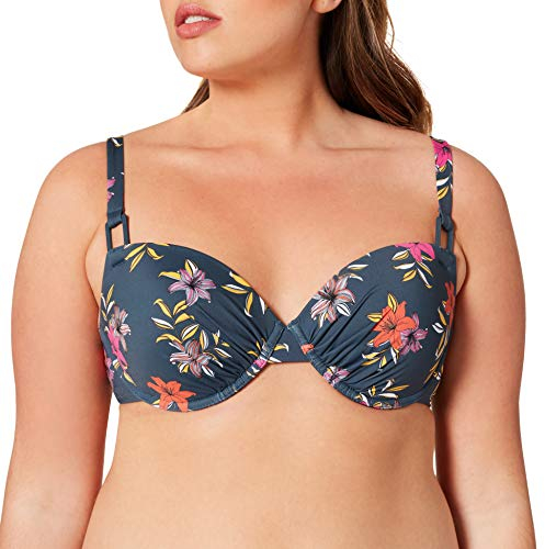 Skiny Damen Schalen BH Bikini, Midnight Lilies, 80D